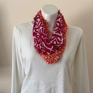 J. Jill Vibrant Pink and Orange Scarf